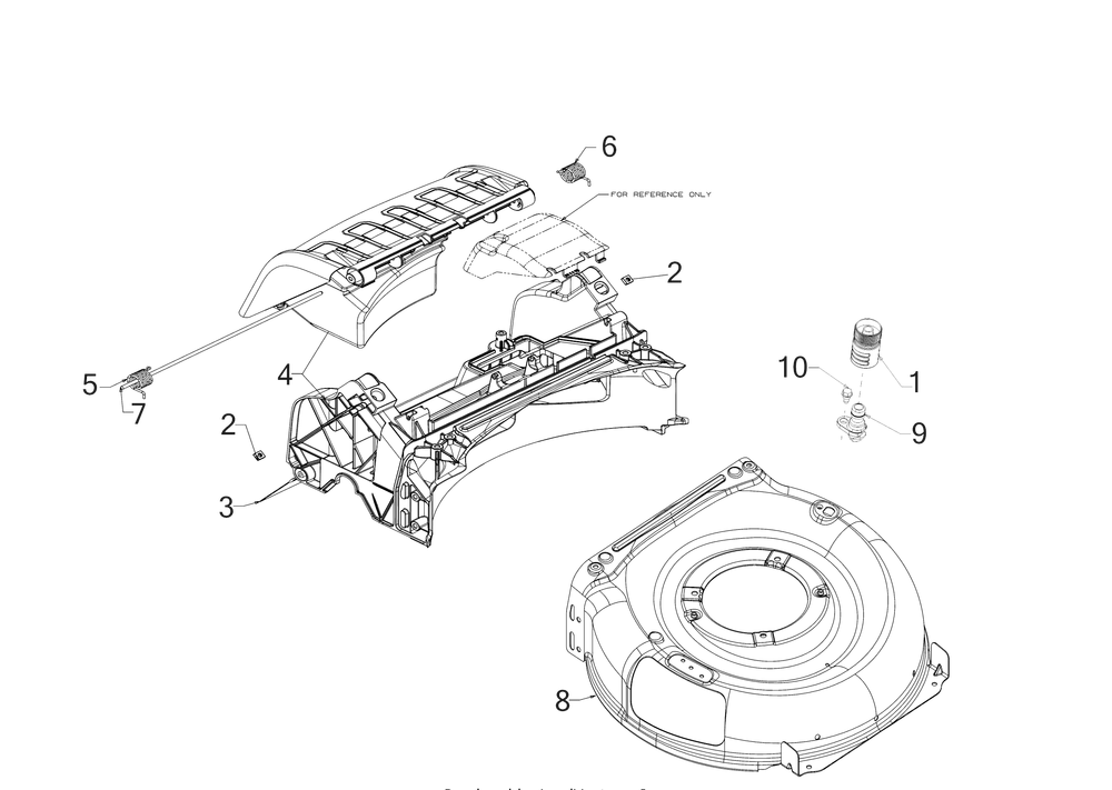 Deck Assembly Diagram and Parts List for SC500EZ (12ACC6M6710)(2017) Cub Cadet Lawn Mower